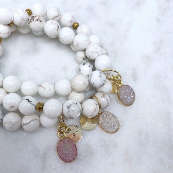 Simple Sanctuary Jewelry - White Turquoise Druzy Bracelets